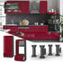 Livinity Mikrowellenschrank Fame-Line, 60 cm, Bordeaux Hochglanz/Anthrazit