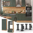 Livinity Mikrowellenschrank Fame-Line, 60 cm, Grün-Gold Landhaus/Goldkraft Eiche