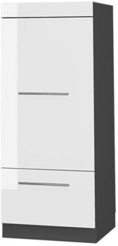 Livinity Mikrowellenschrank Fame-Line, 60 cm, Wei&szlig; Hochglanz/Anthrazit