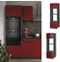 Livinity Mikrowellenschrank R-Line, 60 cm J-Shape, Rot/Anthrazit