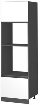 Livinity Mikrowellenschrank R-Line, 60 cm J-Shape, Wei&szlig;/Anthrazit