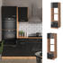 Livinity Mikrowellenschrank R-Line, 60 cm, Anthrazit Hochglanz/Goldkraft Eiche