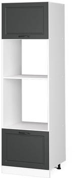 Livinity Mikrowellenschrank R-Line, 60 cm, Anthrazit Landhaus/Wei&szlig;