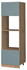 Livinity Mikrowellenschrank R-Line, 60 cm, Blau-Grau/Goldkraft Eiche