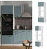 Livinity Mikrowellenschrank R-Line, 60 cm, Blau-Grau/Weiß