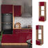 Livinity Mikrowellenschrank R-Line, 60 cm, Bordeaux Hochglanz/Goldkraft Eiche