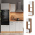 Livinity Mikrowellenschrank R-Line, 60 cm, Weiß Hochglanz/Goldkraft Eiche