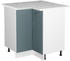 Livinity Eckschrank R-Line, 75.6 cm mit Arbeitsplatte, Blau-Grau/Weiß