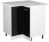 Livinity Eckschrank R-Line, 75.6 cm mit Arbeitsplatte, Schwarz Hochglanz/Weiß