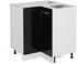 Livinity Eckschrank R-Line, 75.6 cm ohne Arbeitsplatte, Schwarz Hochglanz/Weiß