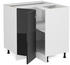 Livinity Eckschrank R-Line, 75.6 cm ohne Arbeitsplatte, Schwarz Hochglanz/Weiß