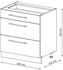 Livinity Küchenunterschrank Fame-Line, 80 cm mit 3 Schubladen, ohne Arbeitsplatte, Goldkraft Eiche/Weiß