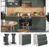 Livinity Küchenunterschrank Fame-Line, 80 cm mit 3 Schubladen, ohne Arbeitsplatte, Grün-Gold Landhaus/Weiß