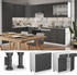 Livinity Küchenunterschrank Fame-Line, 80 cm ohne Arbeitsplatte, Anthrazit-Gold/Weiß