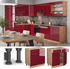 Livinity Küchenunterschrank Fame-Line, 80 cm ohne Arbeitsplatte, Bordeaux Hochglanz/Goldkraft Eiche