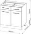 Livinity Küchenunterschrank Fame-Line, 80 cm ohne Arbeitsplatte, Bordeaux Hochglanz/Goldkraft Eiche