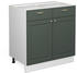 Livinity Küchenunterschrank Fame-Line, 80 cm ohne Arbeitsplatte, Grün-Gold Landhaus/Weiß