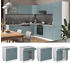 Livinity Küchenunterschrank R-Line, 80 cm mit Arbeitsplatte, Blau-Grau/Weiß