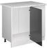 Livinity Eckschrank R-Line, 86 cm mit Arbeitsplatte, Anthrazit Hochglanz/Weiß