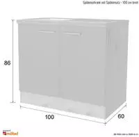 Flex-Well Sp&uuml;lenschrank "Florenz" (B x H x T) 100 x 86 x 60 cm, inkl. Einbausp&uuml;le