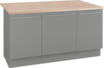 Optifit Bern Kochinsel 160x95 cm Akazie basaltgrau/basaltgrau