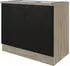 Flex-Well Spülenschrank inkl Spüle Capri 100 x 60 x 85 cm Front schwarz matt Korpus wildeiche