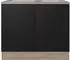 Flex-Well Spülenschrank inkl Spüle Capri 100 x 60 x 85 cm Front schwarz matt Korpus wildeiche