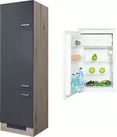 Flex-Well K&uuml;chenzeile "Morena" 60 cm breit, 200 cm hoch, inklusive K&uuml;hlschrank