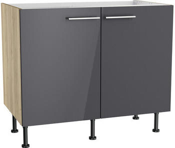 Optifit Spülenschrank Jonte984 BxTxH 100 x 58,4 x 87 cm Front anthrazit lackiert Korpus wildeiche