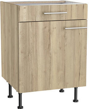 Optifit Unterschrank mit Schublade und Dreht&uuml;r Erik290 BxTxH 60 x 58,4 x 87 cm Front wildeiche matt Korpus wildeiche