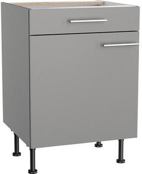 Optifit Unterschrank mit Schublade und Dreht&uuml;r Mats825 BxTxH 60 x 58,4 x 87 cm Front basaltgrau matt Korpus grau