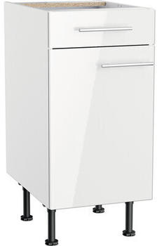 Optifit Unterschrank mit Schublade und Dreht&uuml;r Rurik986 BxTxH 40 x 58,4 x 87 cm Front wei&szlig; lackiert Korpus wei&szlig;