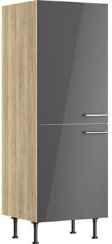 Optifit K&uuml;hlumbauschrank f&uuml;r 88er Einbauk&uuml;hlschrank Jonte984 BxTxH 60 x 58,4 x 176,6 cm Front anthrazit lackiert Korpus wildeiche