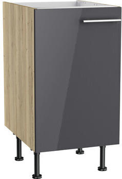 Optifit Spülenschrank Jonte984 BxTxH 45 x 58,4 x 87 cm Front anthrazit lackiert Korpus wildeiche