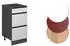 VICCO Schubladenunterschrank R-Line 40 cm Anthrazit/Weiß grifflos 3 Schubladen