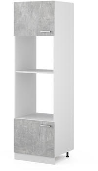 VICCO Mikrowellenschrank R-Line 60 cm Wei&szlig;/Beton modern halboffen