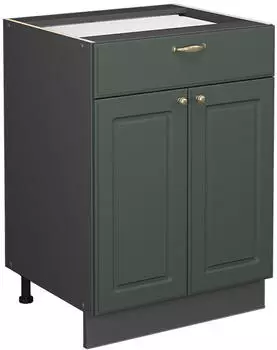 VICCO Schubladenunterschrank Fame-Line 60 cm Anthrazit/Gr&uuml;n-Gold Landhaus
