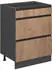VICCO Schubladenunterschrank R-Line 60 cm Anthrazit/Eiche grifflos 3 Schubladen