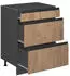 VICCO Schubladenunterschrank R-Line 60 cm Anthrazit/Eiche grifflos 3 Schubladen