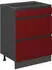 VICCO Schubladenunterschrank R-Line 60 cm Anthrazit/Rot grifflos 3 Schubladen
