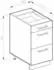 VICCO Schubladenunterschrank R-Line 60 cm Anthrazit/Rot grifflos 3 Schubladen