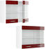 VICCO Glashängeschrank R-Line 80 cm Weiß/Bordeaux-Rot Hochglanz modern
