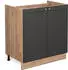 VICCO Spülenunterschrank Fame-Line 80 cm Eiche/Anthrazit-Gold Landhaus