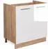VICCO Spülenunterschrank Fame-Line 80 cm Eiche/Weiß Hochglanz modern