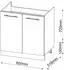 VICCO Spülenunterschrank Fame-Line 80 cm Eiche/Weiß Hochglanz modern