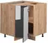 VICCO Eckunterschrank Fame-Line 81 cm Eiche/Anthrazit Hochglanz modern
