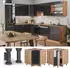 VICCO Eckunterschrank Fame-Line 81 cm Eiche/Anthrazit Hochglanz modern