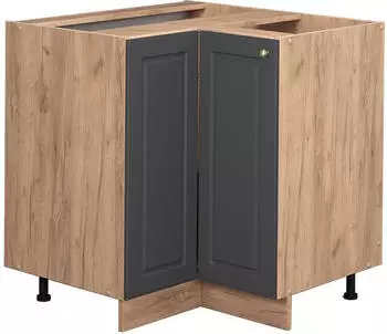 VICCO Eckunterschrank Fame-Line 81 cm Eiche/Anthrazit-Gold Landhaus
