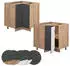 VICCO Eckunterschrank Fame-Line 81 cm Eiche/Anthrazit-Gold Landhaus