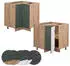 VICCO Eckunterschrank Fame-Line 81 cm Eiche/Grün-Gold Landhaus